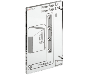 Hafele 372.91.023 Drilling Jig, for Free Flap 1.7 and 3.15, for Pre-Drilling the Cabinet Side Panels, Plexiglas, Clear