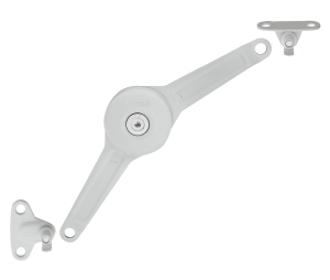 Hafele 373.66.214 Lid Stay/Flap Stay, Häfele Duo Standard, Complete Set, for Wood or Aluminum Framed Doors, for Euro Screws, Steel, Black