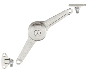 Hafele 373.66.262 Lid Stay/Flap Stay, Häfele Duo Standard, Complete Set, for Wood or Aluminum Framed Doors, for Wood Screws, Steel, White