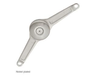 Hafele 373.66.500 Lid Stay, Duo Standard, Individual Component, for Wooden Flaps or Flaps with Aluminum Frame, Zinc, Nickel Plated