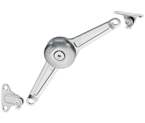 Hafele 373.66.612 Lid Stay/Flap Stay, Hafele Duo Standard, Complete Set, for Wood or Aluminum Framed Doors, for Wood Screws, Steel, Nickel Plated