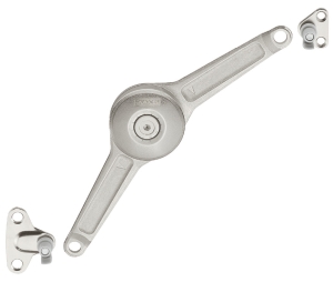 Hafele 373.66.622 Lid Stay/Flap Stay, Hafele Duo Standard, Complete Set, for Wood or Aluminum Framed Doors, for Sheet Metal Screws, Zinc, Nickel Plated