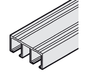 Hafele 402.30.652 Double Top Running Track, For Slido F-Line21, For Screw Fixing, 8' 2 7/16" Length, Aluminum, Silver