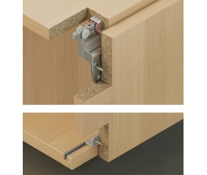 Hafele 402.33.029 Sliding Door Hardware, Slido F-Line21 20A, 44 lbs Weight Capacity, For 1 Doors, With Clip-in Door Stopper, Plastic/Zinc Alloy/Steel, 1 Set