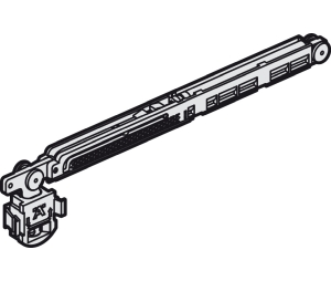 Hafele 402.33.102 Running Gear, with Soft Close and Friction Bearing, Slido Classic 12 IF C, for Slido Classic VF, Screw Mounting, Right, Plastic, Black