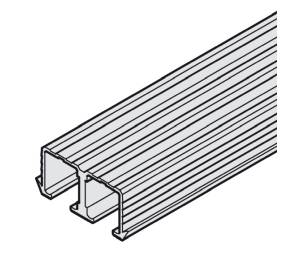 Hafele 402.33.600 Double Top Running Track, for Slido F-Line21 12/20 D, 8' 2 7/16" Length, Aluminum, Mill