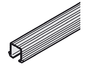 Hafele 402.33.642 Single Top Running Track, for Press Fitting and Glue Fixing, For Slido Classic IF/MF/VF, 8' 2 7/16" Length, Aluminum, Mill