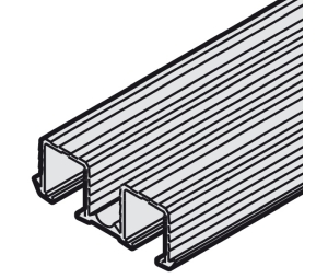 Hafele 402.33.652 Double Top Running Track, for Press Fitting and Glue Fixing, For Slido F-Line21, 8' 2 7/16" Length, Aluminum, Blank