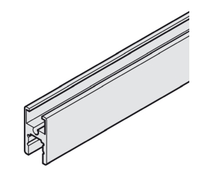 Hafele 402.33.701 Glass Door Profile, for Slido F-Line21 12/20 D, 11' 5 13/16" Length, Aluminum, Silver