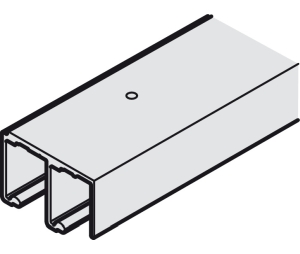 Hafele 403.32.936 Double Bottom Running Track, For HAWA Combino L 40, For Hawa Combino VF, 11' 5 13/16" Length, Aluminum, Silver