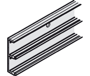 Hafele 403.33.936 Double Guide Track, Top, For Screw Fixing With Chipboard Screws, For Hawa Combino VF, 11' 5 13/16" Length, Aluminum, Silver