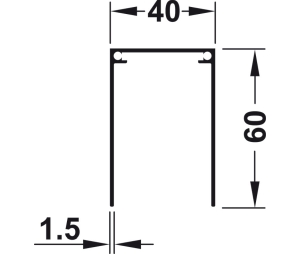 Hafele 403.36.102 Single Top Guide Track, Häfele Slido R-Aluflex 80A, 6' 6 3/4" Length, 176 lbs Weight Capacity, Aluminum, Bronze