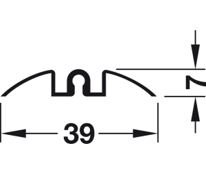 Hafele 403.36.600 Single Bottom Running Track, Häfele Slido R-Aluflex 80A, for Glue Fixing, 19' 8-1/4" Length, White