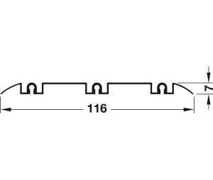 Hafele 403.36.602 Triple Bottom Running Track, Hafele Slido R-Aluflex 80A, 6 m (19' 8-1/4") Length, Aluminum, White
