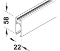 Hafele 403.36.710 Bottom Frame Profile, for Häfele Slido R-Aluflex 80A, 19' 8-1/4" Length, Aluminum, White