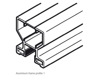 Hafele 403.36.721 Vertical Frame Profile 10, for Slido R-Aluflex 80A, 17' 2-11/16" Length, Black