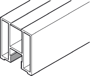 Hafele 403.36.723 Vertical Frame Profile 50, for Häfele Slido R-Aluflex 80A, 17' 2-11/16" Length, Aluminum, Black