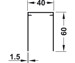 Hafele 403.36.810 Single Top Guide Track, Häfele Slido R-Aluflex 80A, for Screw Fixing, 2-3/8" Height, 19' 8-1/4" Length, White