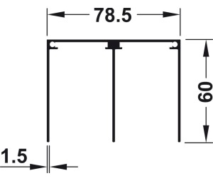 Hafele 403.36.811 Double Top Guide Track, Hafele Slido R-Aluflex 80A, For Screw Fixing, 60 mm (2-3/8") Height, 6 m (19' 8-1/4") Length, Aluminum, White