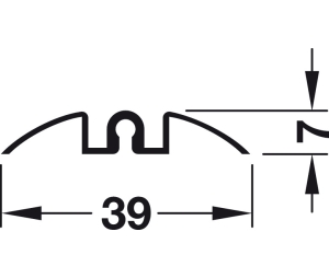 Hafele 403.36.932 Single Bottom Running Track, Häfele Slido R-Aluflex 80A, 6' 6 3/4" Length, 176 lbs Weight Capacity, Aluminum, Silver