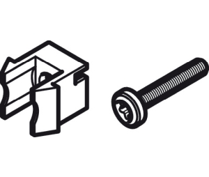 Hafele 403.50.960 Mounting Clips, for Silent Aluflex 80 Mullion, For Slido R-Aluflex 80A, 2' 1 19/32" Length, Plastic, White