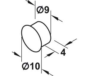Hafele 403.50.976 Cover Plug, for Silent Aluflex, 3/8" Head, 11/32" Shaft, Plastic, Black