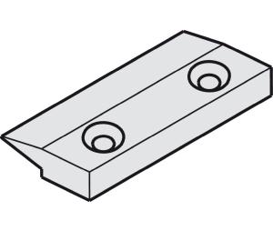 Hafele 403.50.979 Follower Set for Vertical Frame Profile, For Synchronized Movement, 176 lbs Weight Capacity, Aluminum, Silver Colored, 1 Set