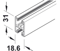 Hafele 403.52.112 Mullion, for Slido R-Aluflex 80A, 6' 6 3/4" Length, 176 lbs Weight Capacity, Aluminum, Bronze