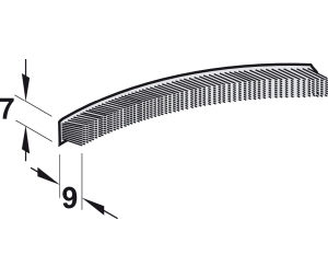 Hafele 403.54.513 Brush Seal, Self-Adhesive, for Slido R-Aluflex 80A, 6889 3/4" Length, Artificial Hair, Gray