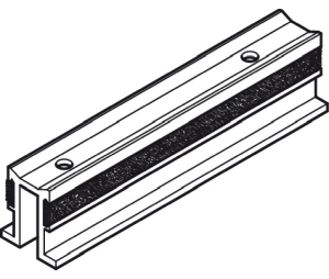 Hafele 404.36.904 Upper Guide, With Brush Strip, 1 3/16" - 2 3/8" For Door Thickness, Aluminum