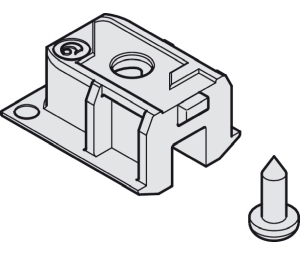 Hafele 405.00.074 Service Port for Double Upper Track, for Hawa Clipo, Plastic, Gray