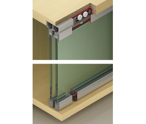 Hafele 405.02.410 Sliding Door Hardware, Hawa Clipo 36 GPK IF, For 1 Glass Door, 79 lbs Max Door Weight, Zinc Alloy/Plastic/Steel, 1 Set