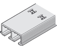 Hafele 405.02.622 Double Running Track, Perforated, for Hawa Clipo, 8' 2 7/16" Length, Aluminum, Silver Colored, Anodized
