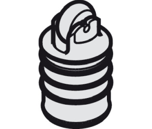 Hafele 405.04.040 Guide, for Mounting in Drilled Holes, for Hawa Clipo, with Sprung Guide, Plastic, Gray