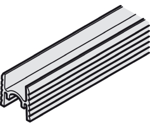 Hafele 405.04.351 Bottom Guide Rail, Single, for Hawa Combino/Clipo IF, 8' 2 7/16" Length, Aluminum, Blank