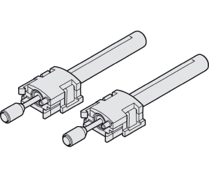 Hafele 405.11.331 Soft Stop for Guides, with Hawa Combino 65 H VF Soft and Self Closing Mechanism, Plastic, Gray