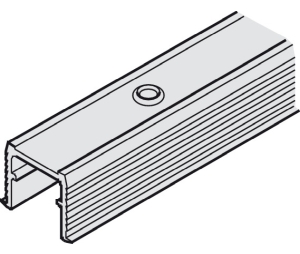 Hafele 405.30.036 Single Guide Track, for Screw Mounting, Pre-drilled, 11' 5 13/16" Length, Aluminum, Blank