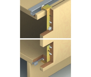 Hafele 405.55.011 Sliding Door Hardware, Hawa Regal A25 H VF, For 1 Door, Shelves, 55 lbs Weight Capacity, Steel/Plastic, 1 Set