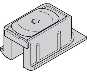 Hafele 405.83.180 Service Port, Hawa Clipo, with Rotating Bolt, for Upper Track with Rotating Fasteners, Plastic, Gray, Box of 2 Pieces