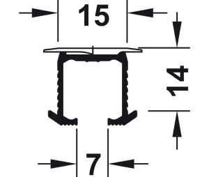 Hafele 405.87.092 Single Top Track, Hawa Clipo, Mounts with Rotating Fasteners, 8' 2 7/16" Length, Aluminum, Blank