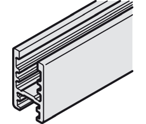 Hafele 405.89.932 Glass Fixing Profile, Top and Bottom, for Glue Fixing, 8' 2 7/16" Length, Aluminum, Silver Colored/Anodized