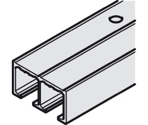 Hafele 405.90.963 Sliding Door Hardware, Top, for Screw Fixing, 11' 5 11/16" Length, Aluminum, Silver Colored/Anodized