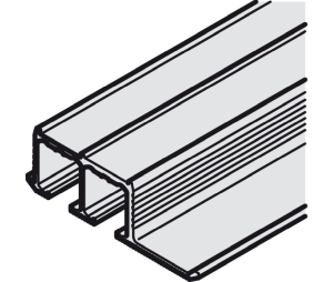 Hafele 405.90.973 Double Top Track, Top, for Screw Fixing, 11' 5 11/16" Length, Aluminum, Blank