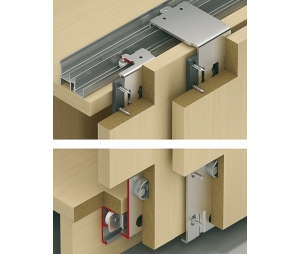 Hafele 405.91.125 Sliding Door Hardware, Hawa Combino 20 VF, 2 Number of Doors, 77 lbs Weight Capacity, Steel/Plastic, 1 Set
