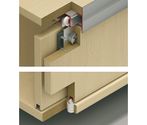 Hafele 405.91.724 Sliding Door Hardware, Hawa Combino 35 IF, 3 Number of Doors, 77 lbs Weight Capacity, Steel/Plastic, 1 Set