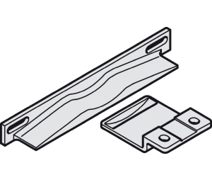 Hafele 405.93.020 Center Door Stopper, for Hawa Combino MF/VF, for 3 Doors, Plastic/Steel, Gray/Nickel Plated