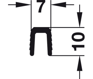 Hafele 405.98.517 Single Guide Track, Bottom, with Harpoon-Type Flange, 98 7/16" Length, Single, Plastic, Anthracite Colored