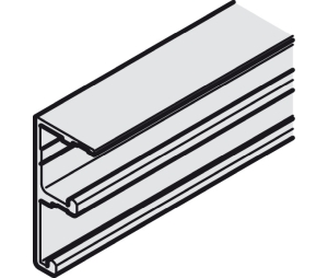 Hafele 406.31.902 Double Lower Running Track, HAWA Combino 20/35 H VF, 8' 2 7/16" Length, Aluminum, Silver Colored/anodized