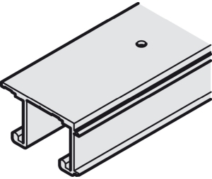 Hafele 406.31.973 Double Running Track, Pre-Drilled, (11' 5 13/16") 3500 mm Length, Aluminum, Blank