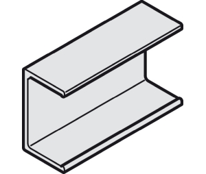 Hafele 406.35.900 Clip-on Adapter for Wood Fascia, For Screw Fixing to Panel and Clip Fixing to Running Track, Aluminum, Blank